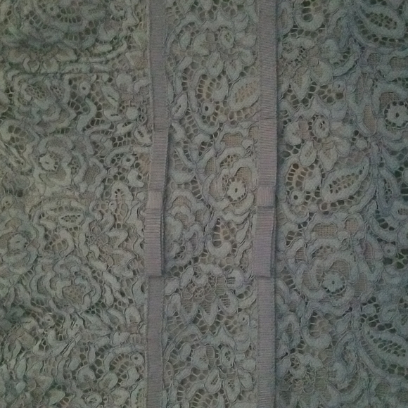 Gal Meets Glam Collection Navy Blue Lace Midi Sheath Dress - Picture 8 of 10